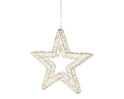 720L Metal Star Micro LED Outdoor Light, Warm White, Silver Frame, 58cm – Keans Claremorris