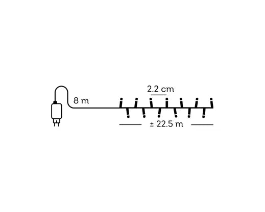 LED Compact Lights  8 Function Twinkle Effect Outdoor, Green Cable/Soft Gold L.2250cm 1000l - Image 7