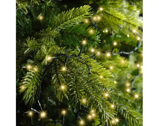 LED Compact Lights  8 Function Twinkle Effect Outdoor, Green Cable/Soft Gold L.2250cm 1000l - Image 6