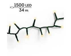 LED Compact Lights – 1,500 Soft Gold LEDs, 34m Green Cable/Soft Gold
