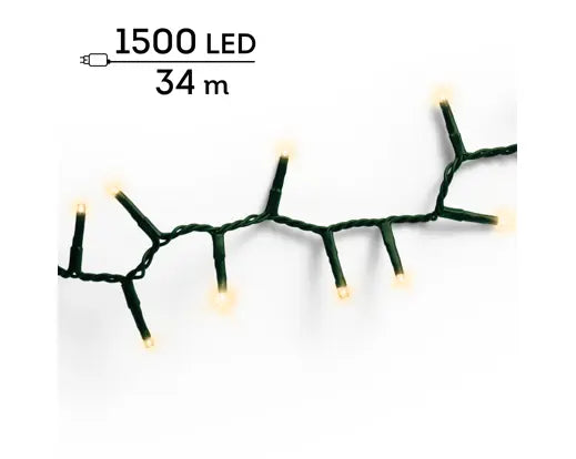 LED Compact Lights – 1,500 Soft Gold LEDs, 34m Green Cable/Soft Gold - Image 4
