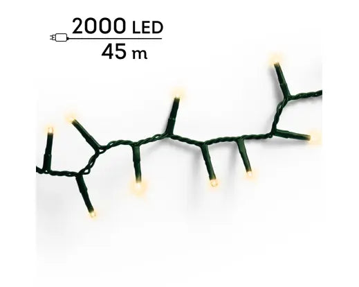 LED Compact Lights  8 Function Twinkle Effect Outdoor, Green Cable/Soft Gold L.4500cm 2000l - Image 4