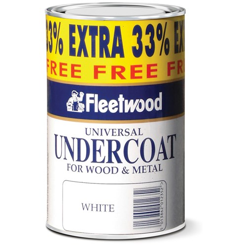 Fleetwood UnderCoat White 750ml + 33% Extra, dirt-resistant, smooth finish, interior/exterior use – Keans Claremorris