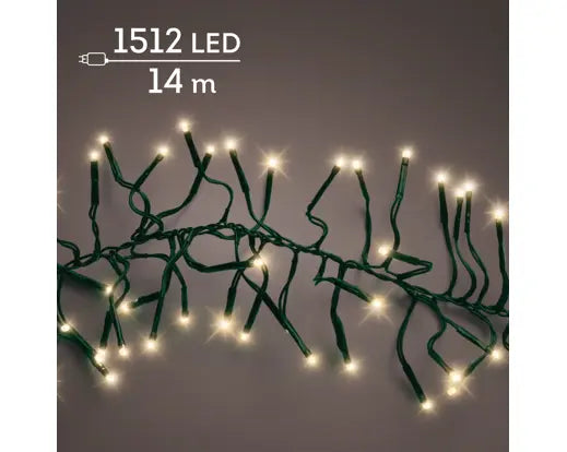 1512 LED Cluster Lights – Soft Gold LEDs, 14m