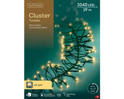 2040 LED Cluster Lights – Soft Gold LEDs, 19m