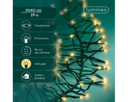 2040 LED Cluster Lights – Soft Gold LEDs, 19m - Image 6