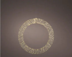Micro LED Metal Wreath – Silver 116cm 1800l