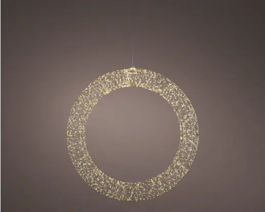 Micro LED Metal Wreath – Silver 116cm 1800l