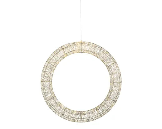 Micro LED Metal Wreath – Silver 116cm 1800l - Image 3