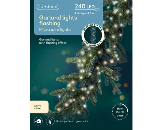 Micro LED Garland Lights – Warm White (240L, 3m) - Image 2