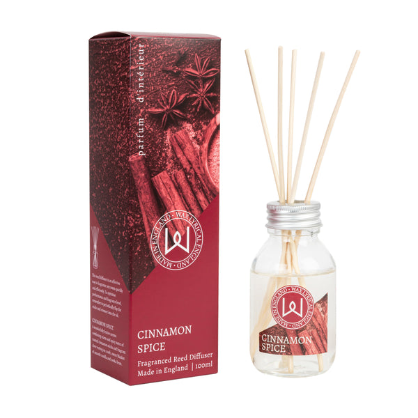 Wax Lyrical Cinnamon Spice Reed Diffuser with long-lasting natural fragrance, available at Keans Claremorris.