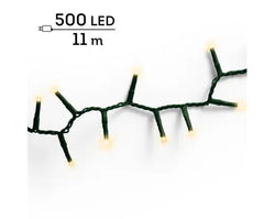 LED Compact Lights  8 Function Twinkle Effect Outdoor, Green Cable/Soft Gold L.1100cm 500L