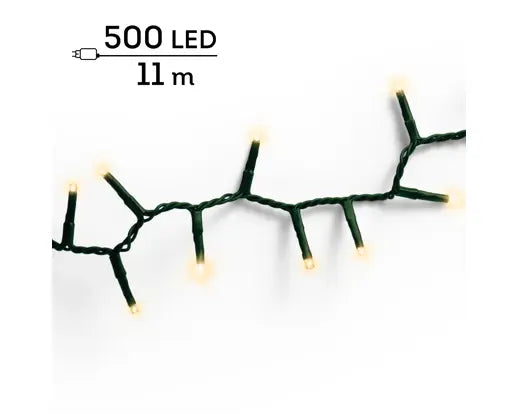 LED Compact Lights  8 Function Twinkle Effect Outdoor, Green Cable/Soft Gold L.1100cm 500L - Image 4