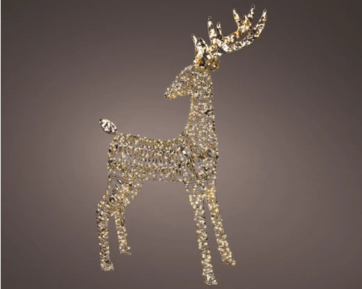Micro LED Gold Reindeer Outdoor h130cm w/timer