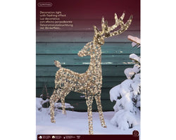 Micro LED Reindeer Gold with Flashing Effect – 130cm