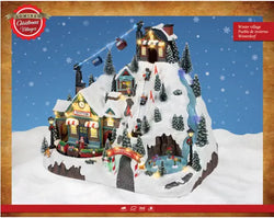 LED Animated Ski Resort Scene with Cable Cars & Music L.48 x W.28.5 x H.35.5cm