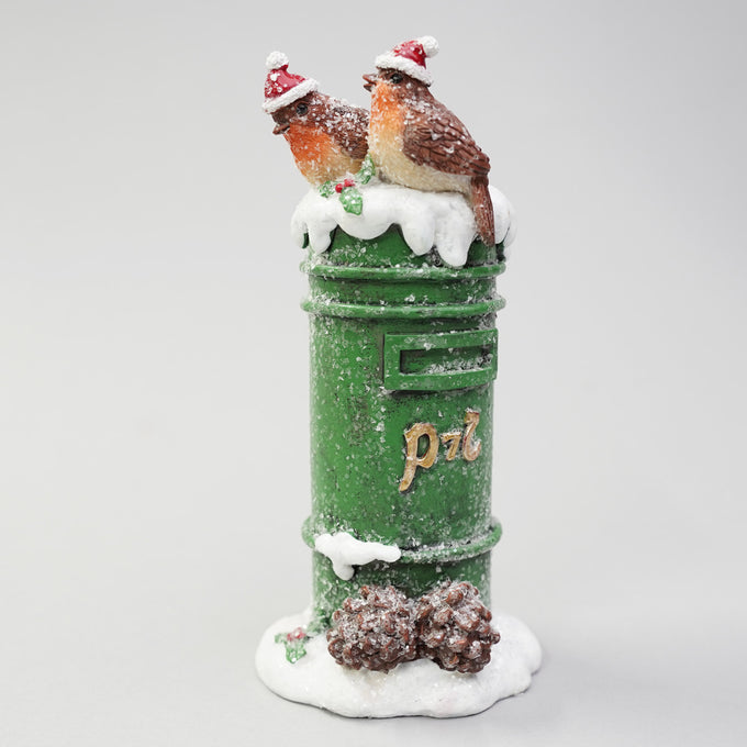 Traditional Irish Christmas Post box with Robins – 16 cm - Image 1