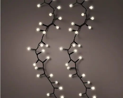 LED White Cherry Lights Black Cable/Warm White L.1600cm 750l
