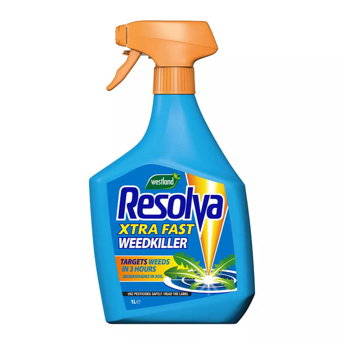 Westland Resolva Xtra Fast Weedkiller 1L spray, fast-acting, glyphosate-free, biodegradable, kills broadleaf weeds – Keans