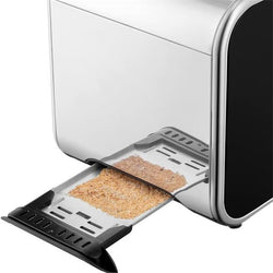 Russell Hobbs Distinctions 2 Slice Black Toaster, sleek design, adjustable browning, available at Keans Claremorris