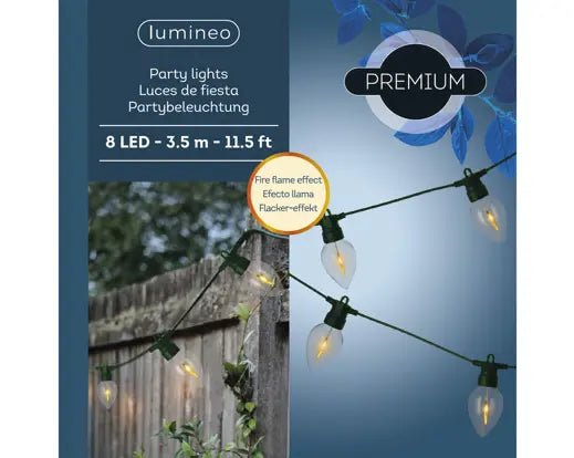 LED Fire Flame String Lights – 8 Flame Effect LEDs, 3.5m - Image 2