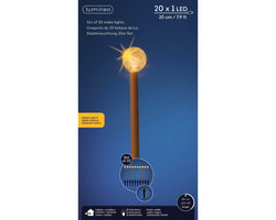 LED Stake Light Set of 20 with warm glow, 8 lighting modes, timer, weather-resistant for outdoor use – Keans Claremorris
