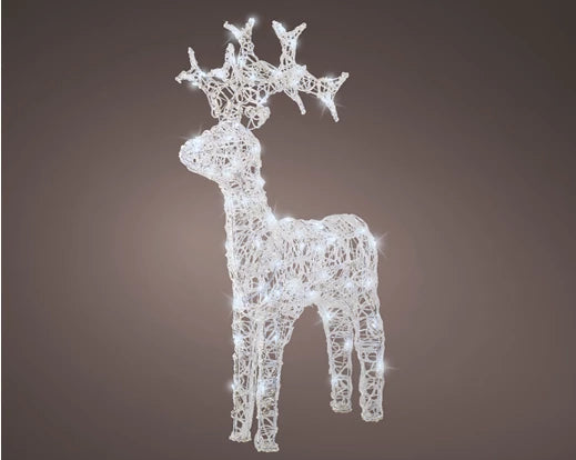 80L LED Reindeer – Outdoor (Soft Acrylic, Cool White, Flashing Effect )H.89cm