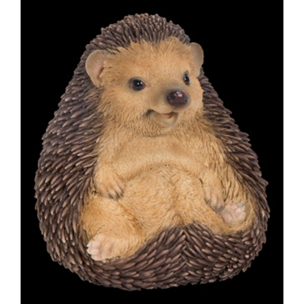 Sitting Baby Hedgehog F resin garden ornament, hand-painted, weatherproof, 12cm tall – Keans Claremorris.
