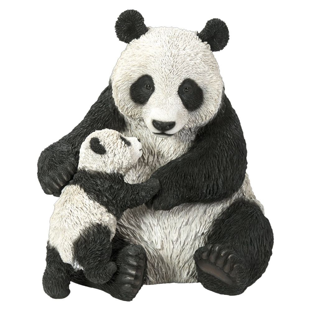 NF Mother/Baby Panda B resin garden ornament, hand-painted, UV stable, frost resistant, indoor/outdoor use – Keans