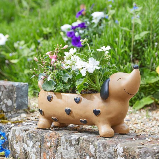Pooch Heart Planter, colorful weather-resistant indoor/outdoor planter for succulents, 22x42.5x15cm – Keans Claremorris