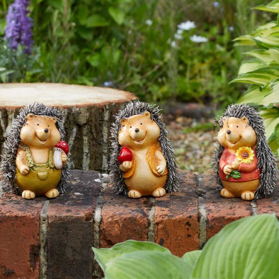 Baby Hoglet garden ornament, 12.5cm tall, cute hedgehog design, random style, from Keans Claremorris.