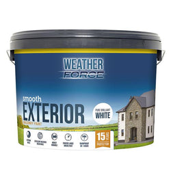 Weatherforce Masonry Paint 10L bucket for durable exterior walls, available at Keans Claremorris.