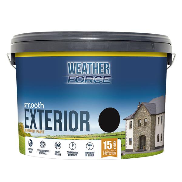 Weatherforce Masonry Paint 10L bucket for exterior walls, durable weather-resistant finish - Keans Claremorris