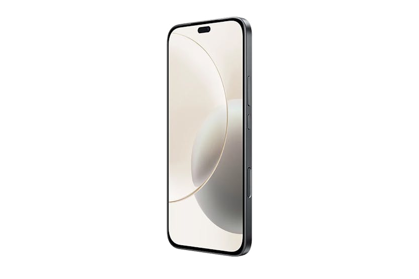 Honor 400 Lite Velvet Black smartphone angled view showing front screen and side buttons.