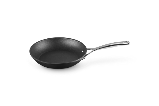 Le Creuset TNS 24cm shallow frypan, durable non-stick surface, ideal for frying, available at Keans Claremorris.