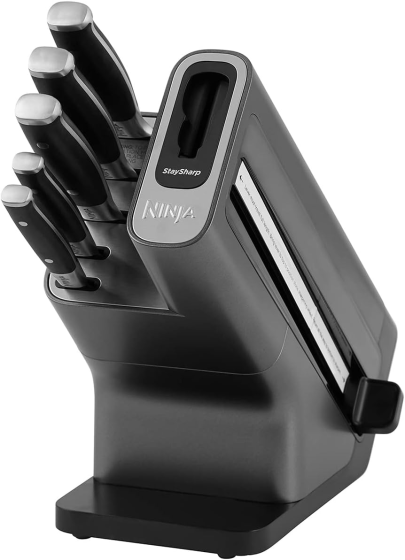 Ninja Foodi StaySharp 5-piece knife set with integrated sharpener, forged German steel blades, ergonomic handles – Kean’s