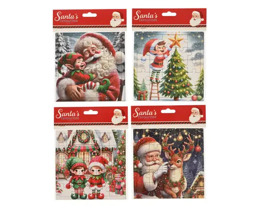 Mini Christmas Jigsaw Puzzle – Assorted Design L.15.5cm x H.15.5cm - Image 1