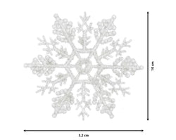 Snowflake Decorations – Glitter White (Box of 12) h10cm