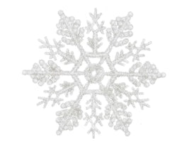 Snowflake Decorations – Glitter White (Box of 12) h10cm