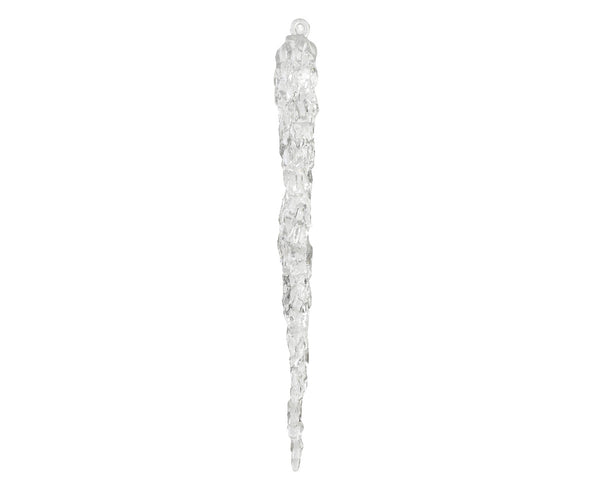 Hanging Icicle Decoration 18.5cm, glass-look plastic, frosted finish, lightweight, shatterproof, festive decor – Keans