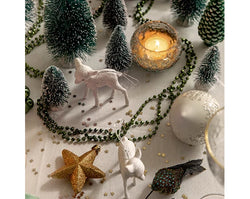 Deer Glitter White h9cm Set of 2