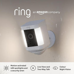 Ring Spotlight Cam Plus Battery - wireless security camera with spotlight, motion detection, and rechargeable battery |