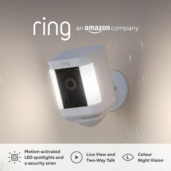 Ring Spotlight Cam Plus Battery - wireless security camera with spotlight, motion detection, and rechargeable battery |