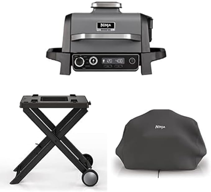 Ninja Woodfire BBQ Air Grill & Cover & Stand Bundle