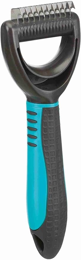 Universal Groomer 7x18cm for dogs, cats, rabbits with metal teeth, non-slip grip, detangles and thins coats - Keans