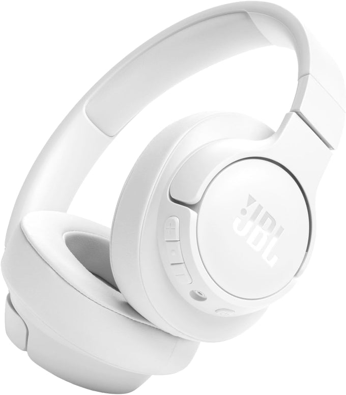 JBL Tune 720BT white wireless over-ear headphones with 76H battery, Bluetooth 5.3, foldable design, at Kean’s Claremorris –