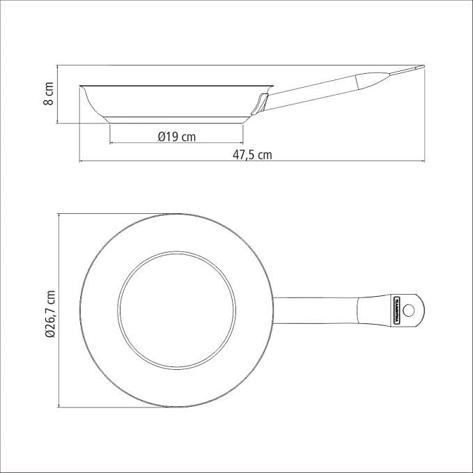 Tramontina Timeless Uncoated Stainless Steel Frying Pan - 26cm - Image 5