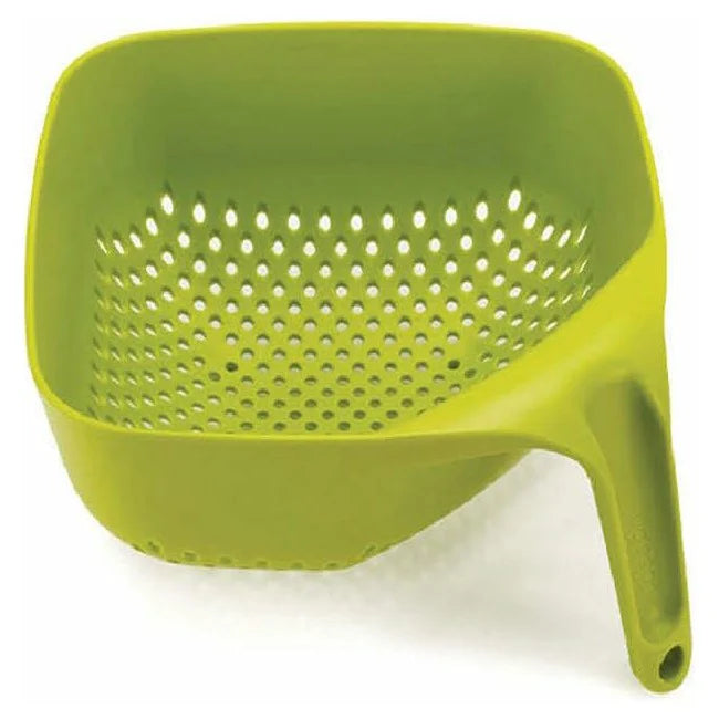 Joseph Joseph Square Green Colander with ergonomic handle, stable design, large draining holes, dishwasher safe - Keans