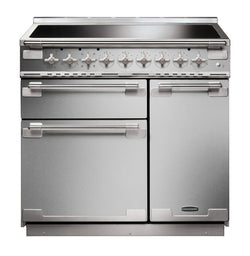 Rangemaster Elise 90CM induction range cooker with double oven, sleek black finish - available at Keans Claremorris