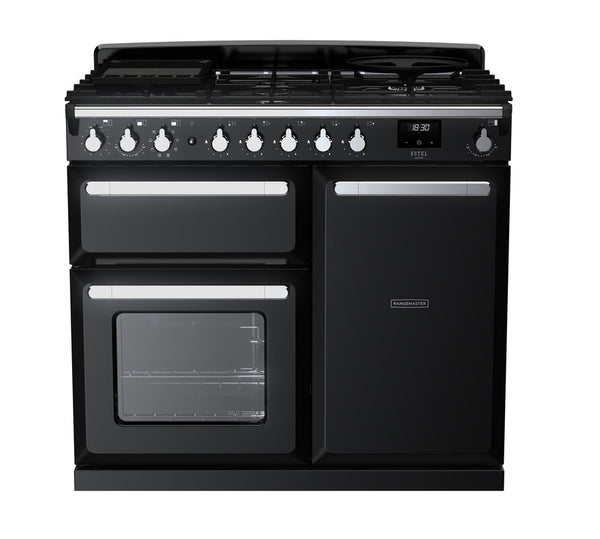 Rangemaster Dual Fuel Estel Deluxe 100cm Chrome Trim